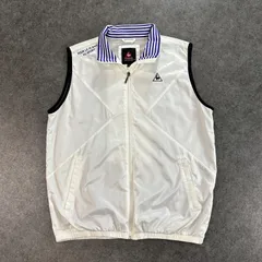 le coq sportif ルコックゴルフ ジップベスト ハイネック 裏メッシュ ホワイト メンズ LL 大きいサイズ QG6709