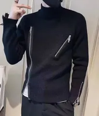 ジッパー ニットセーター ハーフジップ シンプル 着回し