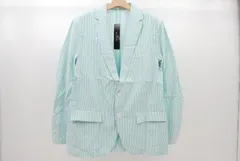 未使用品 メンズ ブリリアントビルド BRILLIANT BUILD テーラードジャケット L グリーン×白 ストライプ