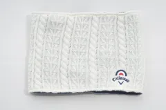 中古 キャロウェイ Callaway ネックウォーマー フリー 白 ホワイト  ケーブルニット 内側fフリース　