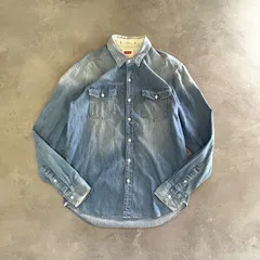 【I-10】Levi’sリーバイス　デニムシャツ　メンズ　M スタンダードフィット　長袖　ウエスタンシャツ　インディゴ　定番　古着