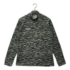 中古 メンズ パーリーゲイツ PEARLY GATES 長袖シャツ 5(L) 紺×グレー モックネック ハイネック ゼブラ柄