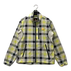 中古 メンズ ルコックスポルティフ le coq sportif フルジップアウター M 白×青×黄 春秋 裏メッシュ チェック柄