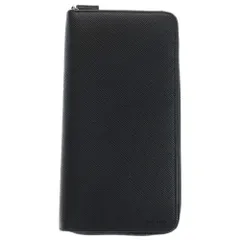 PRADA (プラダ) サフィアーノ ラウンドジップ長財布 ロングウォレット カードケース ブラック レザー 2ML220 シルバー金具