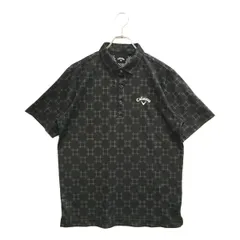 中古 メンズ キャロウェイ Callaway 半袖ポロシャツ L 黒 ブラック 幾何学模様 総柄