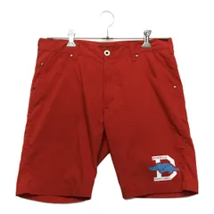 中古 メンズ ラフ＆スウェル rough&swell ハーフパンツ L 赤 レッド 薄手 メッシュ裏地 シンプル