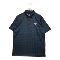 中古 メンズ キャロウェイ Callaway 半袖ポロシャツ L ネイビー チェック柄