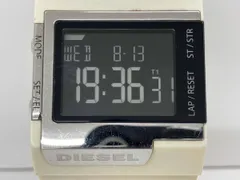 DIESEL ディーゼル DZ-7131 クォーツ デジタル ホワイト 白系 スクエア ラバーベルト メンズ 腕時計