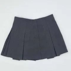 GU 　ジーユー　ローウエストプリーツミニスカート　グレー　Mサイズ　〇□