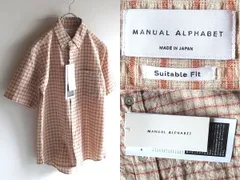 新品タグ付 MANUAL ALPHABET マニュアルアルファベット Suitable Fit コットンリネンサッカー BDシャツ チェックシャツ 1