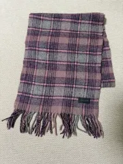 レノマ CHECK マフラー ピンク グレー