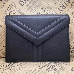 サンローラン クラッチ セカンド ハンドバッグ 革 黒 ポーチ GB6