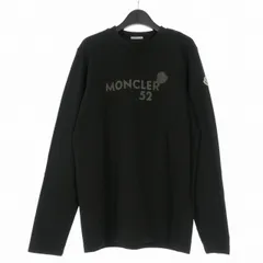 モンクレール MONCLER 25AW ロゴワッペン クルーネックTシャツ カットソー 長袖 L 黒 ブラック K2 091 8D00011 国内正規