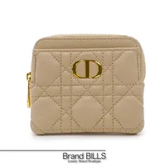 未使用品 Christian Dior クリスチャンディオール Dior Caro Lavender ウォレット S5177UWHC カーフ ベージュ レディース