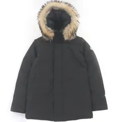 極美品□Pyrenex ピレネックス ANNECY アヌシー ロゴワッペン ラクーンファー WZIP フーデッド ダウンジャケット ブラック XS 正規品 メンズ