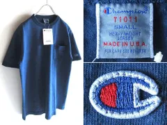 新品タグ付 USA製 Champion チャンピオン T1011 製品染め コットン ティーテンイレブン ポケット Tシャツ S インディゴ 藍色