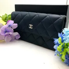 シャネル 長財布 2つ折り マトラッセ ココマーク カード 札入れ GB68