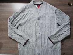 トミーヒルフィガー ケーブル ニット カーディガン グレー L