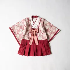 mocmof 十二単袴ドレス 赤 プレミアム ベビー袴 女の子 80cm 着物 節句 お祝い ひなまつり レッド モクモフ