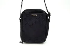 グッチ ミニ ショルダーバッグ ポーチ メンズ Unisex GGキャンバス レザー 黒 ブラック GUCCI 5287h
