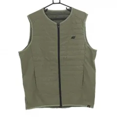 【超美品】ニューバランス 中綿ベスト カーキ 薄手 メンズ 7(2XL) ゴルフウェア 大きいサイズ New Balance