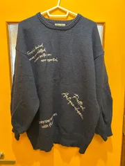 【G5-32】◇ Samansa Mos2 サイズフリー　ニット　紺色　レディース