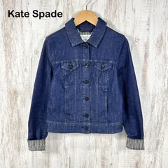 kate spade new york ケイトスペードニューヨーク ストライプ裏地 デニムジャケット Gジャン ブルー