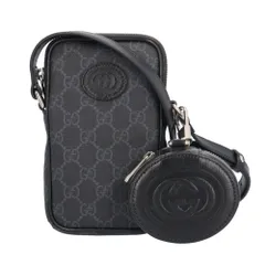 グッチ インターロッキングG GGスプリーム ショルダーバッグ GGスプリームキャンバス 700959 ブラック ユニセックス  GUCCI  中古 グッチ