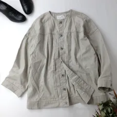 Samansa Mos2 blue サマンサモスモスブルー ノーカラー デニムジャケット ブルゾン (59Y＋8048)26H