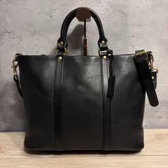 美品 HERZ ヘルツ Organ オルガン 本革 2WAY トートバッグ ブラック レザー ショルダー付き ファスナー開閉 日本製 ビジネス 通勤 メンズ レディース 500のサムネイル