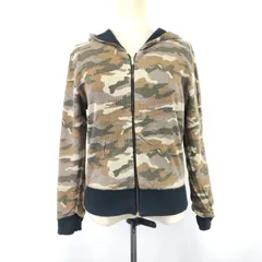 日本製★UNITED ARROWS/ユナイテッドアローズ★リバーシブルパーカー【レディースM程度/黒×迷彩柄】Tops/hoodie/jacket◆BJ157-f