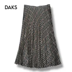 【DAKS】美品　クラシックチェック ロングプリーツスカート