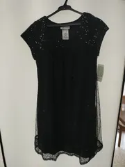 【新品タグ付】ボニージーン ドレス 160 150 黒 スパンコール 発表会