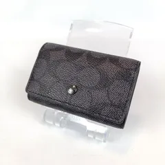 未使用 COACH コーチ ファイブリング キーケース シグネチャー キャンバス ブラック 黒 メンズ レディース キーリング 5連 現行モデル ブランド 極美品
