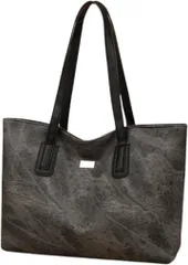 ORIJIRI ショルダーバッグ ビジネスバッグ レディース 就活 大容量 通勤バッグ トートバッグ おしゃれ リクルートバッグ 人気 A4 PUレザー 2way (ブラック)