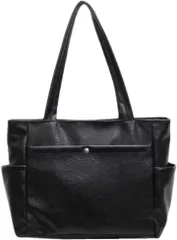 ORIJIRI 就活 レディース リクルートバッグ a4 トートバッグ 通勤バッグ おしゃれ 人気 ビジネスバッグ PUレザー 大容量 2way (ブラック)