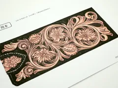 【図案】ショートウォレット（二つ折り）用シェリダンスタイル 図案部分 約24×10cm 型紙 図案 カービング図案 レザークラフトぱれっと