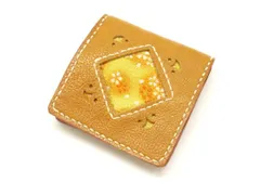 【裁断済み厚紙入り型紙】ボックス型コインケース（通しマチ） 8×8cm 型紙 図案 コインケース レザークラフトぱれっと