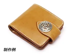 【型紙】二つ折りウォレット 10.5x12cm 厚さ3cm 型紙 図案 ウォレット レザークラフトぱれっと