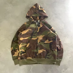 【I-15】迷彩　ジップアップ　パーカー　メンズ　M カモフラ　フルジップ　フーディー　ストリート　アメカジ　ミリタリー　古着