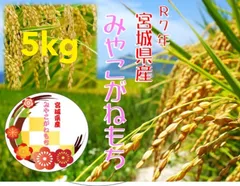 7年　宮城県産　みやこがねもち　5kg 餅米　玄米　精米