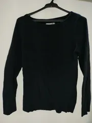 【新品タグ付】OPAQUE.CLIP 洗えるリブニット プルオーバー M ネイビー