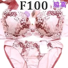 ♪[格安]84[F100&5L] pan cute 脇高・美胸 ブラショーツセット ピンクベージュ ココア色 アイボリー 花柄　大きなカップサイズ 　新品未使用