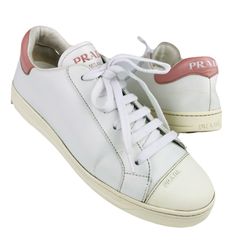 PRADA プラダ スニーカー ホワイト ピンク 35 - メルカリ