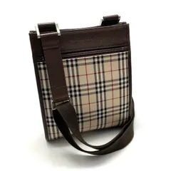 【中古】良品 BURBERRY バーバリー ノバチェック キャンバス レザー ショルダー バッグ fY11230N