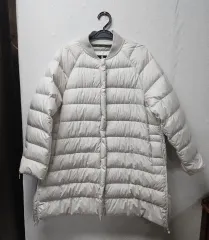 ロング 軽量 ダウン アイボリー M