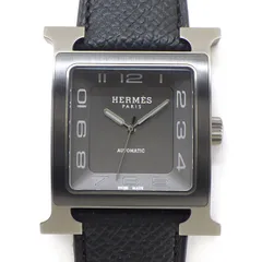エルメス HERMES 腕時計 Hウォッチ HH5.841C 裏スケ スクエア サテン仕上げ ブラック文字盤 チタン ブラック レザーベルト 自動巻き 【箱・保付き】 【中古】のサムネイル