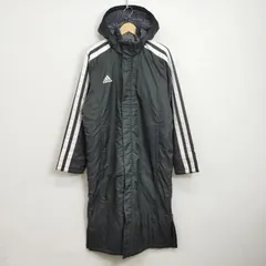 adidas アディダス ベンチ コート フーディー スリーストライプス 防寒 スポーツ トレーニング 観戦 ブラック M B262