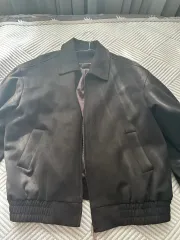 ブラック スウェード ブルゾン ジャケット