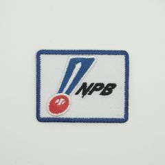 L㊽ NPB 화이트 / 블루 다리미 패치 패치 일본 야구기구 프로 야구